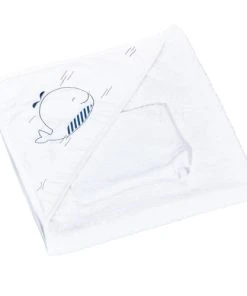 Sauthon Cape De Bain 75x75cm Et Gant En Coton Blanc