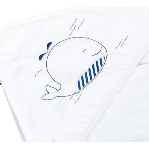 Sauthon Cape De Bain 75x75cm Et Gant En Coton Blanc 2 Sauthon Cape De Bain 75x75cm Et Gant En Coton Blanc – Image 2