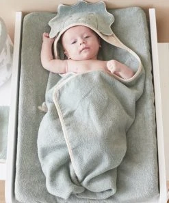 Noukie's Cape De Bain Avec Gant Dinosaure Vert (75 X 75 Cm)