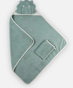 Noukie's Cape De Bain Avec Gant Dinosaure Vert (75 X 75 Cm) -Bloom-boutique cape de bain avec gant dinosaure vert 75 x 75 cm 3