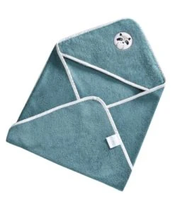 Becquet Cape De Bain Bébé Bleu 70x70 En Coton