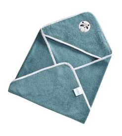 Becquet Cape De Bain Bébé Jaune 70x70 En Coton -Bloom-boutique cape de bain bebe bleu 70x70 en coton petites betes