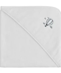 Sensei Maison Cape De Bain Bébé En Coton Peigné Blanc 75x75 Cm