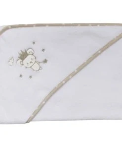 Sensei Maison Cape De Bain Bébé En Coton Peigné Blanc 75x75 Cm