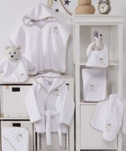 Sensei Maison Cape De Bain Bébé En Coton Peigné Blanc 75x75 Cm -Bloom-boutique cape de bain bebe en coton peigne blanc 75x75 cm 5