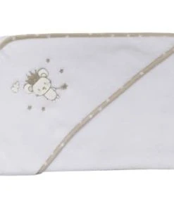 Sensei Maison Cape De Bain Bébé En Coton Peigné Sable 75x75 Cm -Bloom-boutique cape de bain bebe en coton peigne blanc 75x75 cm baby soft mouse stick 1