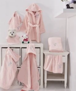 Sensei Maison Cape De Bain Bébé En Coton Peigné Poudre 75x75 Cm -Bloom-boutique cape de bain bebe en coton peigne poudre 75x75 cm 2