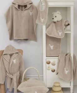 Sensei Maison Cape De Bain Bébé En Coton Peigné Sable 75x75 Cm -Bloom-boutique cape de bain bebe en coton peigne sable 75x75 cm 2