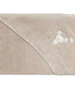 Sensei Maison Cape De Bain Bébé En Coton Peigné Sable 75x75 Cm