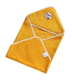 Becquet Cape De Bain Bébé Rose 70x70 En Coton -Bloom-boutique cape de bain bebe jaune 70x70 en coton petites betes 3