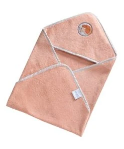 Becquet Cape De Bain Bébé Rose 70x70 En Coton