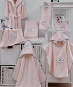 Sensei Maison Cape De Bain Bébé Rose 75x75 Cm -Bloom-boutique cape de bain bebe rose 75x75 cm 2