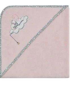 Sensei Maison Cape De Bain Bébé Rose 75x75 Cm