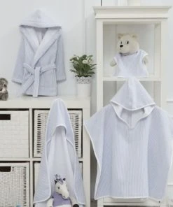 Sensei Maison Cape De Bain Bébé Une Face éponge Bleu -Bloom-boutique cape de bain bebe une face eponge bleu 2