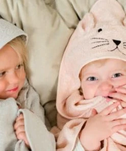 Kindsgut Cape De Bain Chat En Coton Gris -Bloom-boutique cape de bain chat en coton gris 4