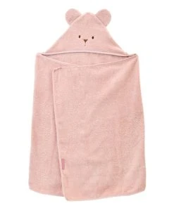 Little Crevette Cape De Bain Coton Bio Pétale De Rose 70x140 Cm