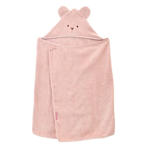 Little Crevette Cape De Bain Coton Bio Pétale De Rose 70x140 Cm 1 Little Crevette Cape De Bain Coton Bio Pétale De Rose 70x140 Cm