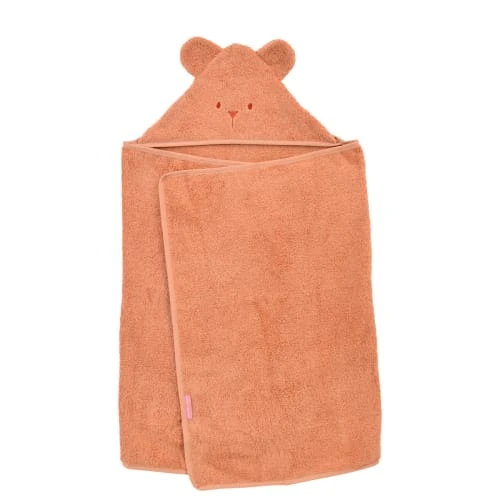 Little Crevette Cape De Bain Coton Bio Terracotta 70x140 Cm 1 Little Crevette Cape De Bain Coton Bio Terracotta 70x140 Cm