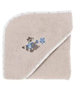 Carré Blanc Cape De Bain Coton Biologique Beige 80 X 80 Cm