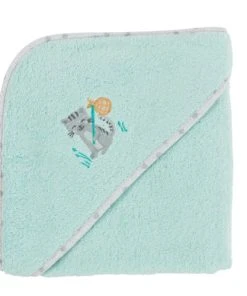 Carré Blanc Cape De Bain Coton Biologique Céladon 80 X 80 Cm