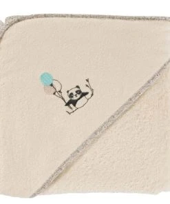 Carré Blanc Cape De Bain Coton Biologique Crème 80 X 80 Cm