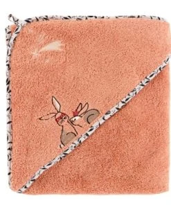 Carré Blanc Cape De Bain Coton Biologique Orange 80 X 80 Cm