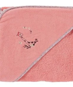 Carré Blanc Cape De Bain Coton Biologique Rose 80 X 80 Cm