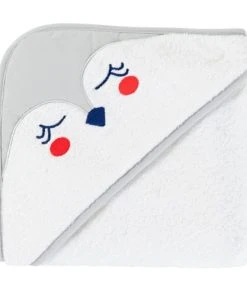 Carré Blanc Cape De Bain Coton Blanc 80 X 80 Cm