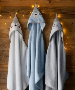 Carré Blanc Cape De Bain Coton Bleu 80 X 80 Cm -Bloom-boutique cape de bain coton bleu 80 x 80 cm 5