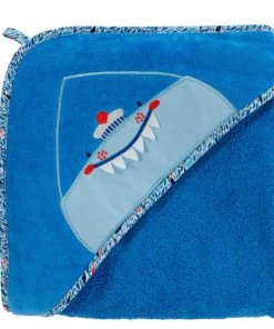 Carré Blanc Cape De Bain Coton Bleu 80 X 80 Cm