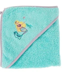 Carré Blanc Cape De Bain Coton Calliopé Bleu 80 X 80 Cm