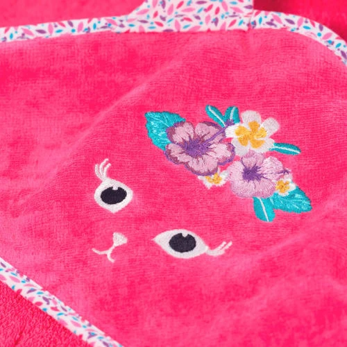 Carré Blanc Cape De Bain Coton Fuchsia 80 X 80 Cm 3 Carré Blanc Cape De Bain Coton Fuchsia 80 X 80 Cm – Image 3