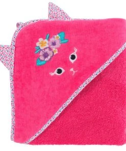 Carré Blanc Cape De Bain Coton Fuchsia 80 X 80 Cm