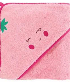 Carré Blanc Cape De Bain Coton Rouge 80 X 80 Cm