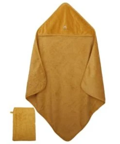 Eveil Et Nature Cape De Bain Et Gant 75x75 Cm Coton Bio Blanc -Bloom-boutique cape de bain et gant 75x75 cm coton bio ambre gamme bio unis 4