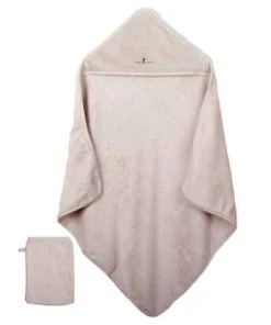 Eveil Et Nature Cape De Bain Et Gant 75x75 Cm Coton Bio Taupe -Bloom-boutique cape de bain et gant 75x75 cm coton bio beige gamme bio unis