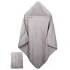 Eveil Et Nature Cape De Bain Et Gant 75x75 Cm Coton Bio Gris