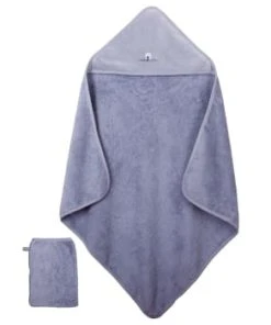 Eveil Et Nature Cape De Bain Et Gant 75x75 Cm Coton Bio Ambre -Bloom-boutique cape de bain et gant 75x75 cm coton bio ocean gamme bio unis