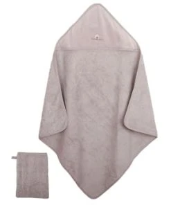 Eveil Et Nature Cape De Bain Et Gant 75x75 Cm Coton Bio Beige -Bloom-boutique cape de bain et gant 75x75 cm coton bio taupe gamme bio unis 1