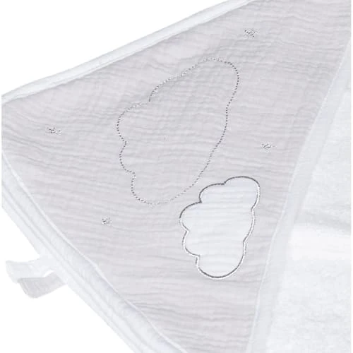Sauthon Cape De Bain Et Gant 75x75cm En Coton Blanc 2 Sauthon Cape De Bain Et Gant 75x75cm En Coton Blanc – Image 2