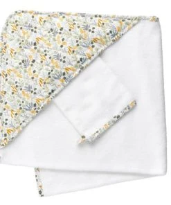 Sauthon Cape De Bain + Gant En Coton Blanc