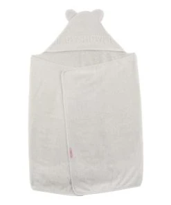 Alternative view of Little Crevette Cape De Bain Gris Clair Coton Bio 60x120 Cm