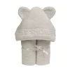 Little Crevette Cape De Bain Gris Clair Coton Bio 60x120 Cm