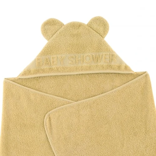 Little Crevette Cape De Bain Jaune Moutarde Coton Bio 60x120 Cm 3 Little Crevette Cape De Bain Jaune Moutarde Coton Bio 60x120 Cm – Image 3