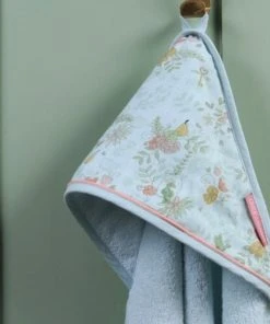 Little Crevette Cape De Bain Turquoise Coton Bio 75x75 Cm -Bloom-boutique cape de bain turquoise coton bio 75x75 cm 2