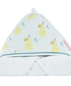 Little Crevette Cape De Bain Turquoise Coton Bio 75x75 Cm