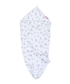 Little Crevette Cape De Bain Verte Coton Bio 75x75 Cm