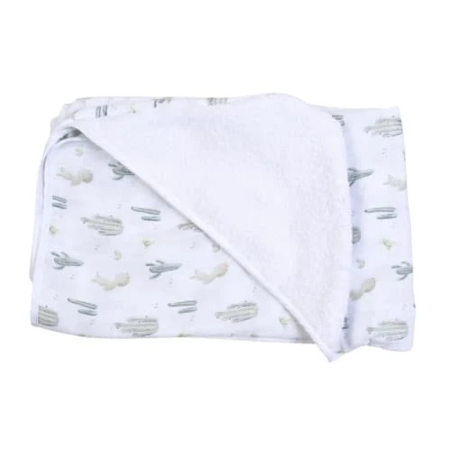 Little Crevette Cape De Bain Verte Coton Bio 75x75 Cm 4 Little Crevette Cape De Bain Verte Coton Bio 75x75 Cm – Image 4