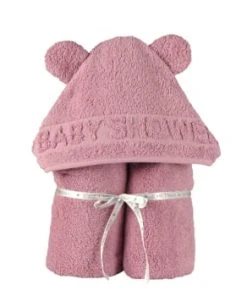 Little Crevette Cape De Bain Bleu Marine Coton Bio 60x120 Cm -Bloom-boutique cape de bain vieux rose coton bio 60x120 cm babyshower