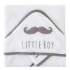 Home Maison Coffret Bébé Sortie De Bain Brodée "little" Coton Gris